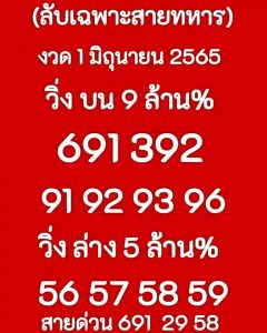 แทงหวยออนไลน์ เลขลับเฉพาะสายทหาร