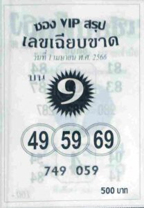 ตรวจหวย ซองVIPบน 1/4/66