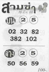 หวย 24 สามช่า 16/3/66