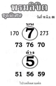 มาแรงเลขพรมลิขิต 16-6-66