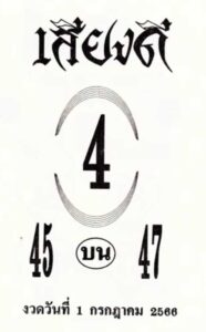แม่นมากหวยเสียงดี 1-7-66