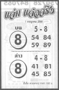 แม่นมากหวยแจ่มแจ๋วจริง 1-7-66