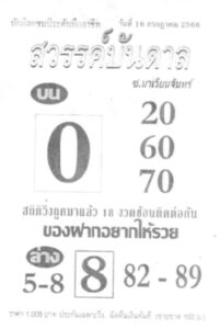 หวยไทย สวรรค์บันดาล 16/7/66