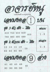หวยไทย อาจารย์หนู 16/7/66