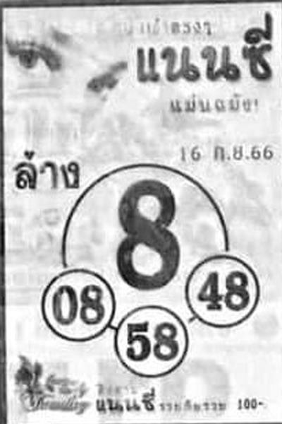 หวยไทย แนนซี 16/9/66
