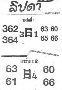 หวยไทย ลิปดา 1/11/66
